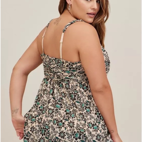 NWOT Torrid White and Yellow Ruched Camisole Blouse Size 1 1X 14-16 - Picture 4 of 7